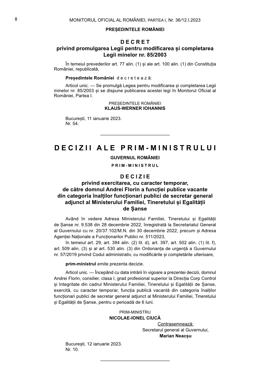 Pagina 8 din Monitorul Oficial nr. 36/2023